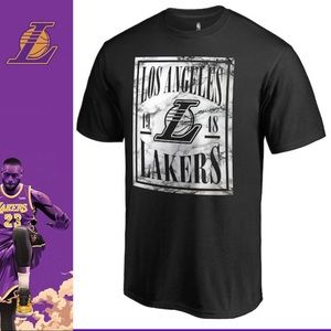 Men's L.A. Lakers Fanatics Black Marble T-Shirt